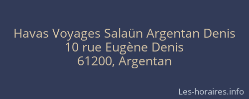 Havas Voyages Salaün Argentan Denis