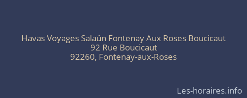 Havas Voyages Salaün Fontenay Aux Roses Boucicaut