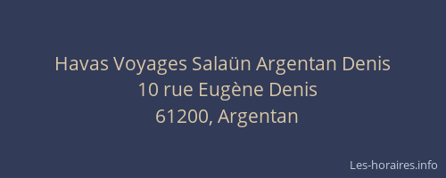 Havas Voyages Salaün Argentan Denis