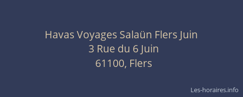 Havas Voyages Sala&uuml;n Flers Juin
