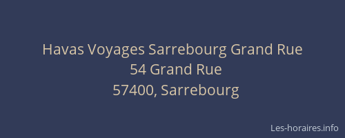 Havas Voyages Sarrebourg Grand Rue