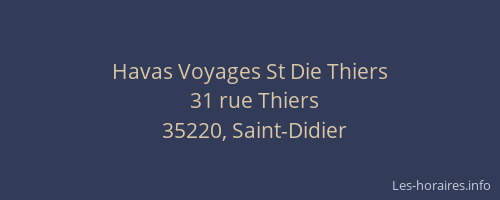 Havas Voyages St Die Thiers