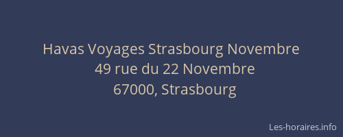 Havas Voyages Strasbourg Novembre
