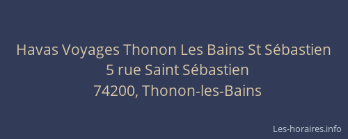 Havas Voyages Thonon Les Bains St Sébastien