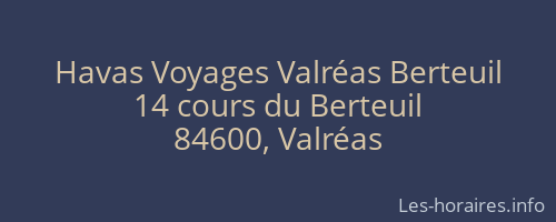 Havas Voyages Valréas Berteuil