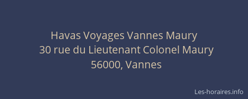 Havas Voyages Vannes Maury