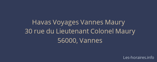 Havas Voyages Vannes Maury