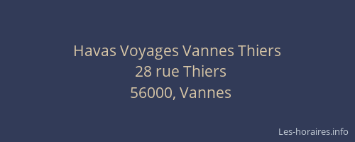 Havas Voyages Vannes Thiers
