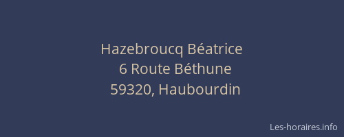 Hazebroucq Béatrice