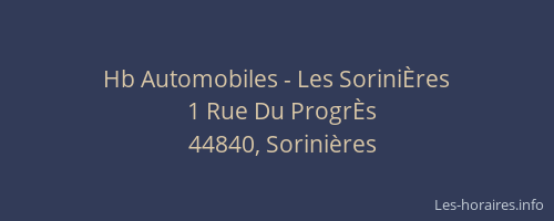 Hb Automobiles - Les SoriniÈres