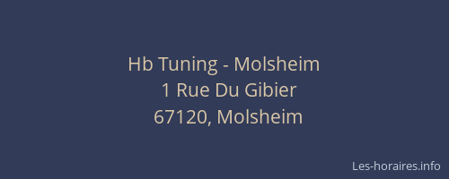 Hb Tuning - Molsheim