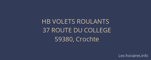 HB VOLETS ROULANTS