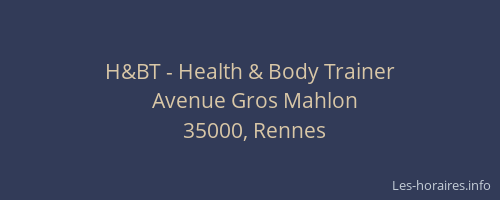 H&BT - Health & Body Trainer