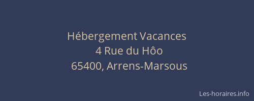 H&eacute;bergement Vacances