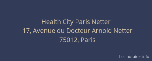 Health City Paris Netter