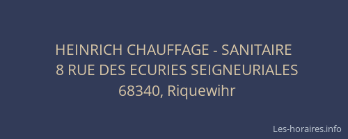 HEINRICH CHAUFFAGE - SANITAIRE