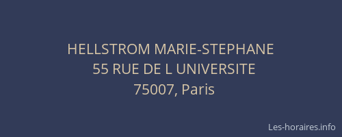 HELLSTROM MARIE-STEPHANE