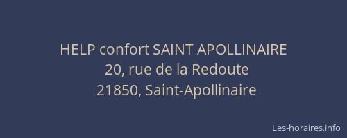 HELP confort SAINT APOLLINAIRE