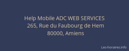 Help Mobile ADC WEB SERVICES