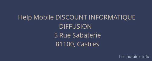 Help Mobile DISCOUNT INFORMATIQUE DIFFUSION