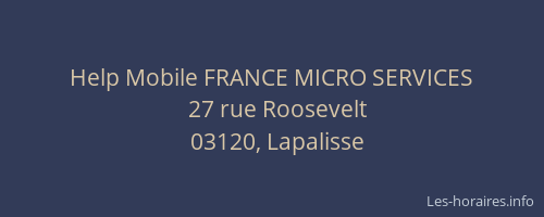 Help Mobile FRANCE MICRO SERVICES