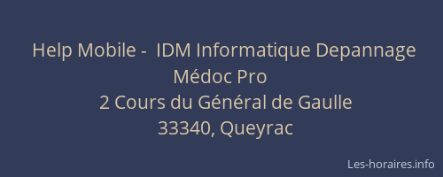 Help Mobile -  IDM Informatique Depannage M&eacute;doc Pro
