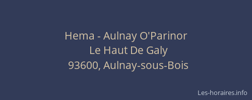 Hema - Aulnay O'Parinor