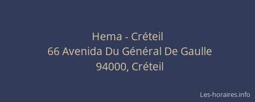 Hema - Cr&eacute;teil