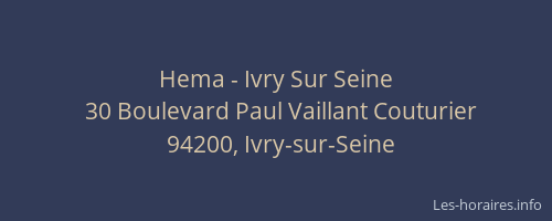 Hema - Ivry Sur Seine