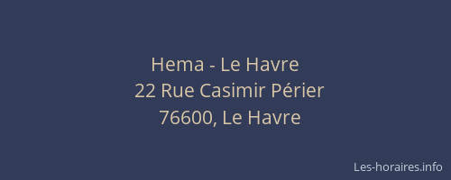 Hema - Le Havre