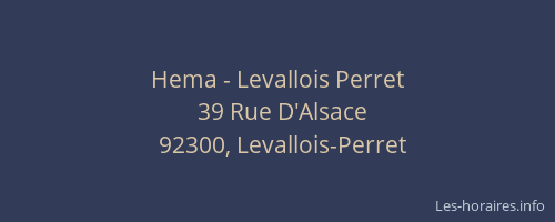 Hema - Levallois Perret