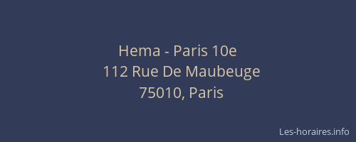 Hema - Paris 10e