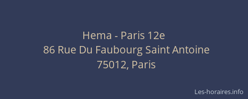 Hema - Paris 12e