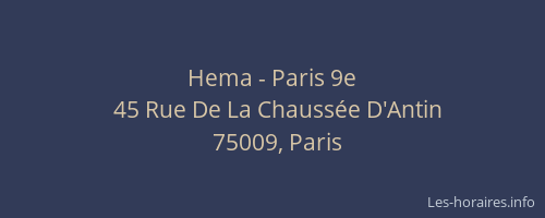 Hema - Paris 9e