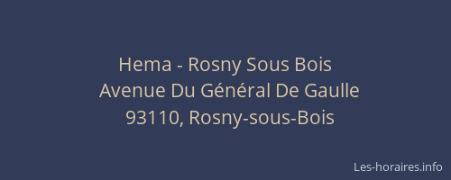 Hema - Rosny Sous Bois