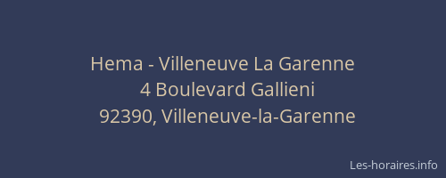 Hema - Villeneuve La Garenne