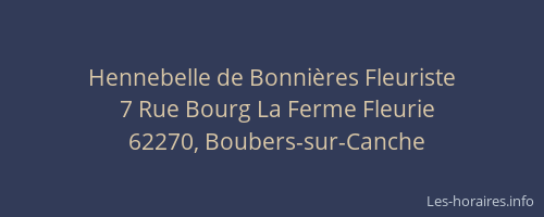 Hennebelle de Bonni&egrave;res Fleuriste
