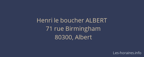 Henri le boucher ALBERT