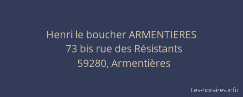 Henri le boucher ARMENTIERES