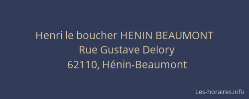 Henri le boucher HENIN BEAUMONT