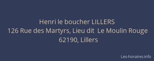 Henri le boucher LILLERS