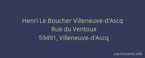 Henri Le Boucher Villeneuve-d'Ascq