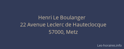Henri Le Boulanger
