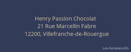 Henry Passion Chocolat