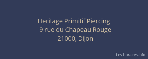 Heritage Primitif Piercing