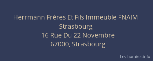 Herrmann Frères Et Fils Immeuble FNAIM - Strasbourg