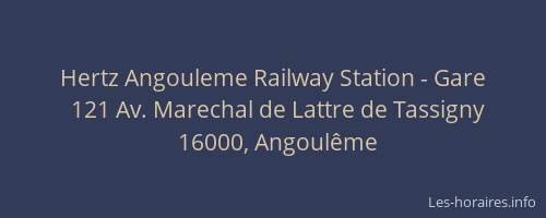Hertz Angouleme Railway Station - Gare