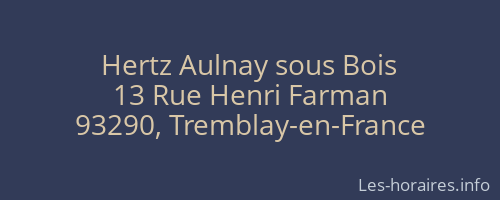 Hertz Aulnay sous Bois