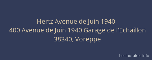 Hertz Avenue de Juin 1940