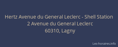 Hertz Avenue du General Leclerc - Shell Station